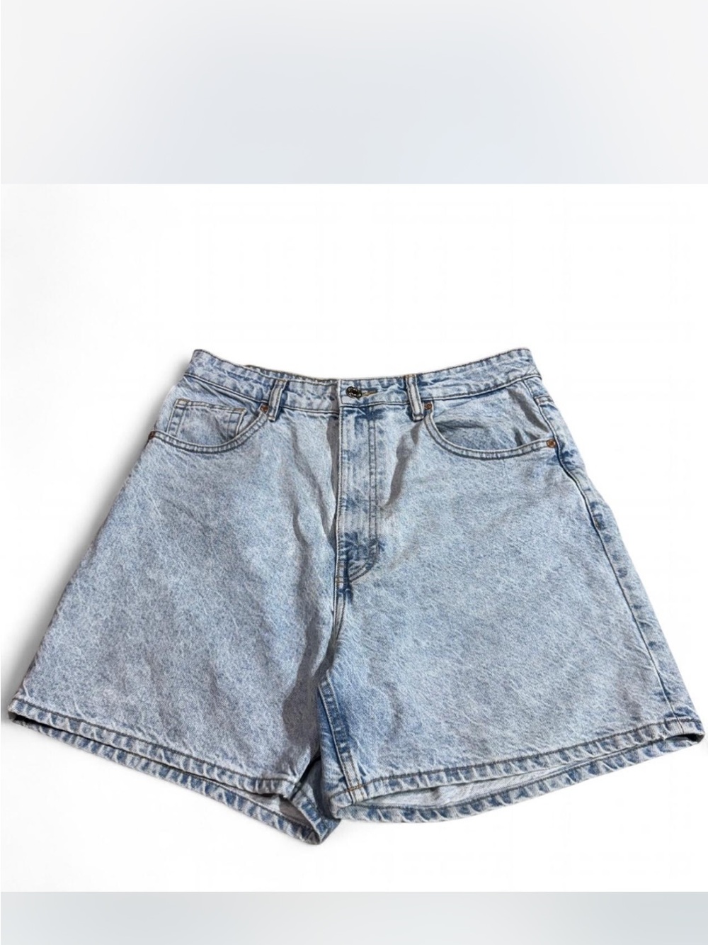 Zara Light Blue Denim High-Rise Shorts